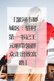漯河市郾城区：驻村第一书记王元明带领群众走出致富路